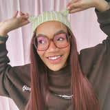 (Sample - Size Small) Pink and Green Cat ears Knit Hat  - READY TO SHIP