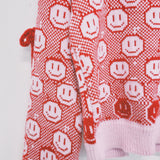 Susannah Smiley Cardigan with knitted Bows: Red