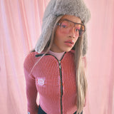 (Brand New) Orange and Pink Knit Polo Zipper Cardigan - MADE TO ORDER