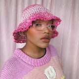 (1 Of 1) Pink Crochet Hat - READY TO SHIP