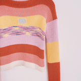 Pink Ribbed Multicoloured Smiley Jumper