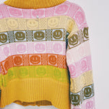 Multicolour Checkerboard Smiley Cardigan