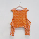 Orange and Pink Cold Shoulder Jumper