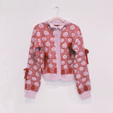 Susannah Smiley Cardigan with knitted Bows: Red