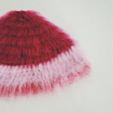 Pink and Red Crochet Hat