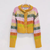 Multicolour Checkerboard Smiley Cardigan