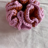 (Large Size) Pink and Orange Crochet hair Scrunchies - READY TO SHIP