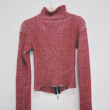 Red and Pink Zipper Cardigan