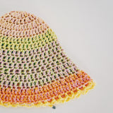 Green, Pink and Orange Crochet Hat