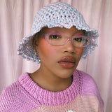 (1 Of 1) Pink and Blue Crochet Hat - READY TO SHIP