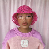 (1 Of 1) Pink Crochet Hat - READY TO SHIP