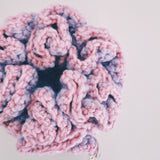 Purple, Pink metallic Crochet hair Scrunchies