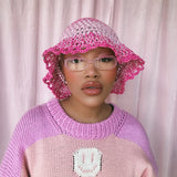 (1 Of 1) Pink Crochet Hat - READY TO SHIP