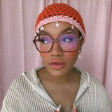 Orange and Pink Crown Crochet Hat