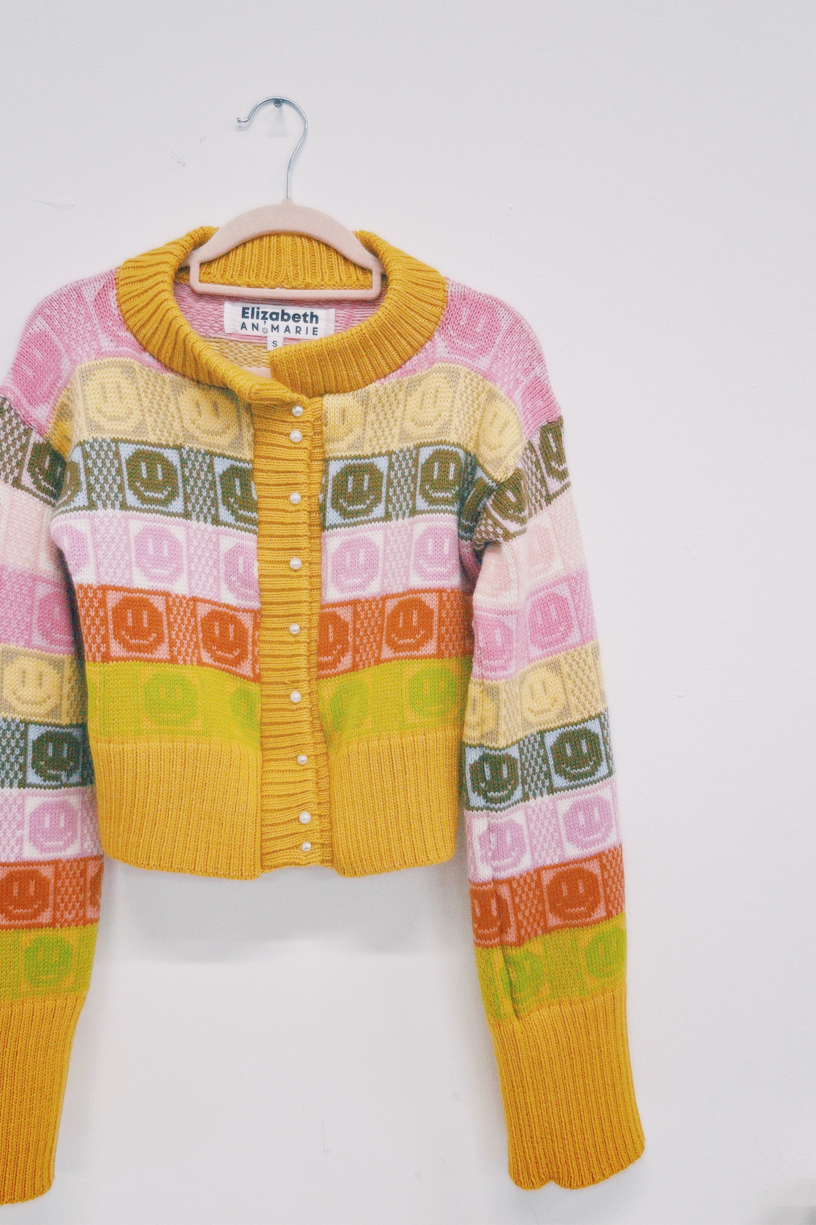 Multicolour Checkerboard Smiley Cardigan