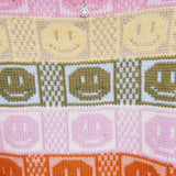 Multicolour Checkerboard Smiley Cardigan