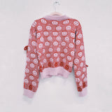 Susannah Smiley Cardigan with knitted Bows: Red