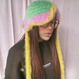 (1 Of 1) Green, Pink and Yellow Floppy Bonnet - READY TO SHIP