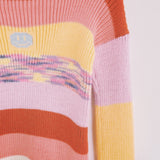 Pink Ribbed Multicoloured Smiley Jumper