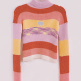 Pink Ribbed Multicoloured Smiley Jumper