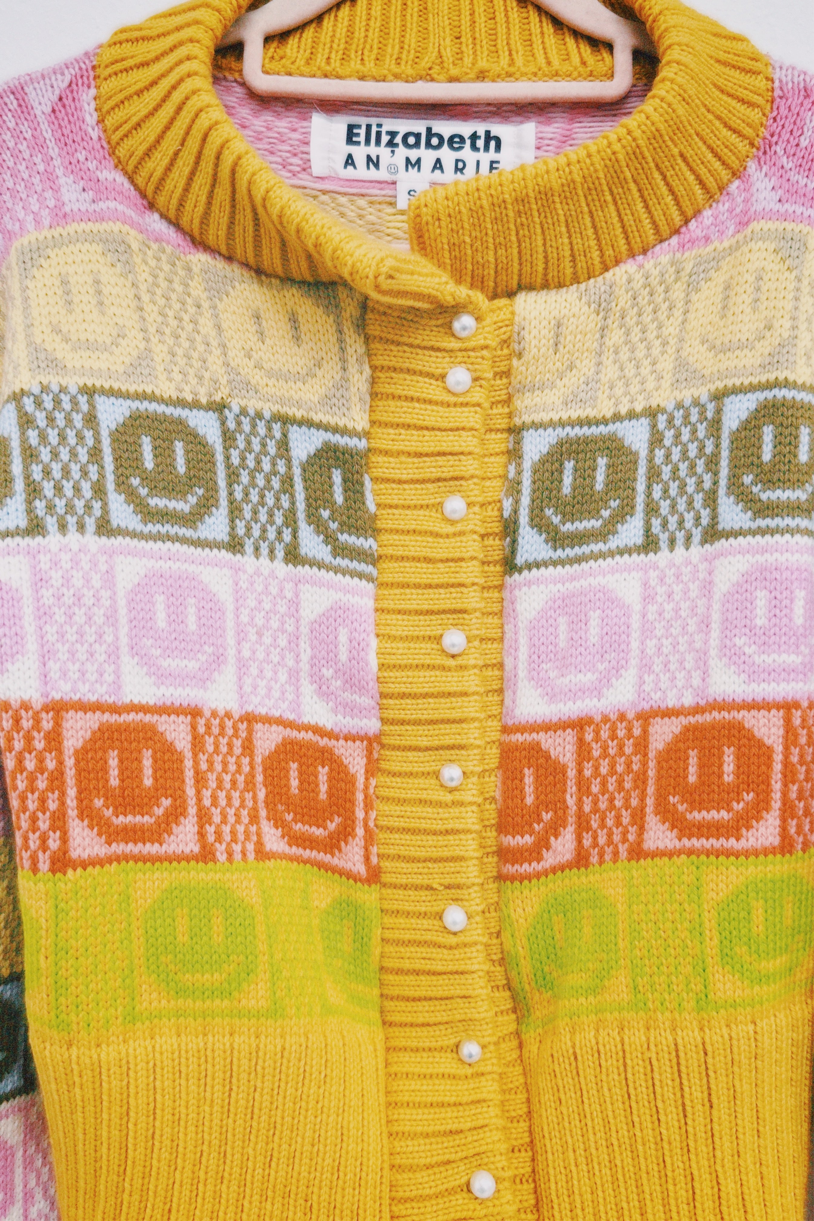 Multicolour Checkerboard Smiley Cardigan