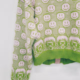 Susannah, Smiley and Friend Cardigan with Zipper: Green