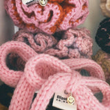 (Large Size) Pink knitted Bow hair accessories - MADE TO ORDER