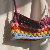 (Sample) Josephine Bee Bubble Rainbow Knit Bralette - READY TO SHIP
