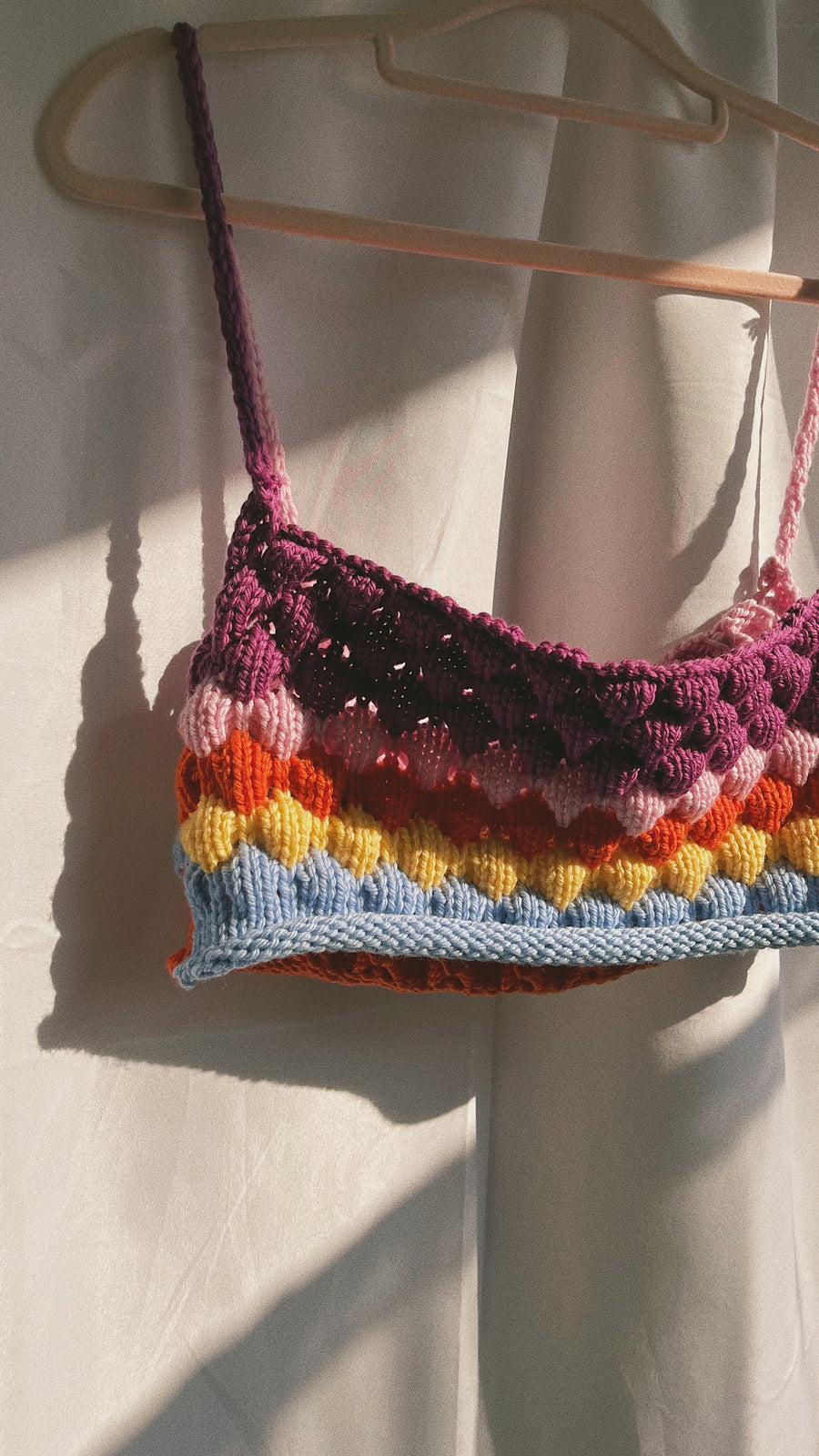 Sample: Josephine Bee Bubble Rainbow Knit Bralette