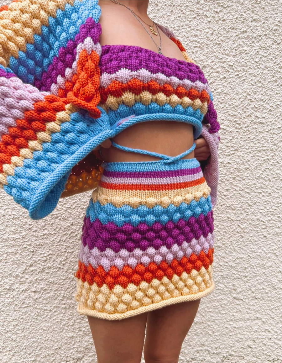 Sample: Josephine Bee Bubble Rainbow Knit Bralette